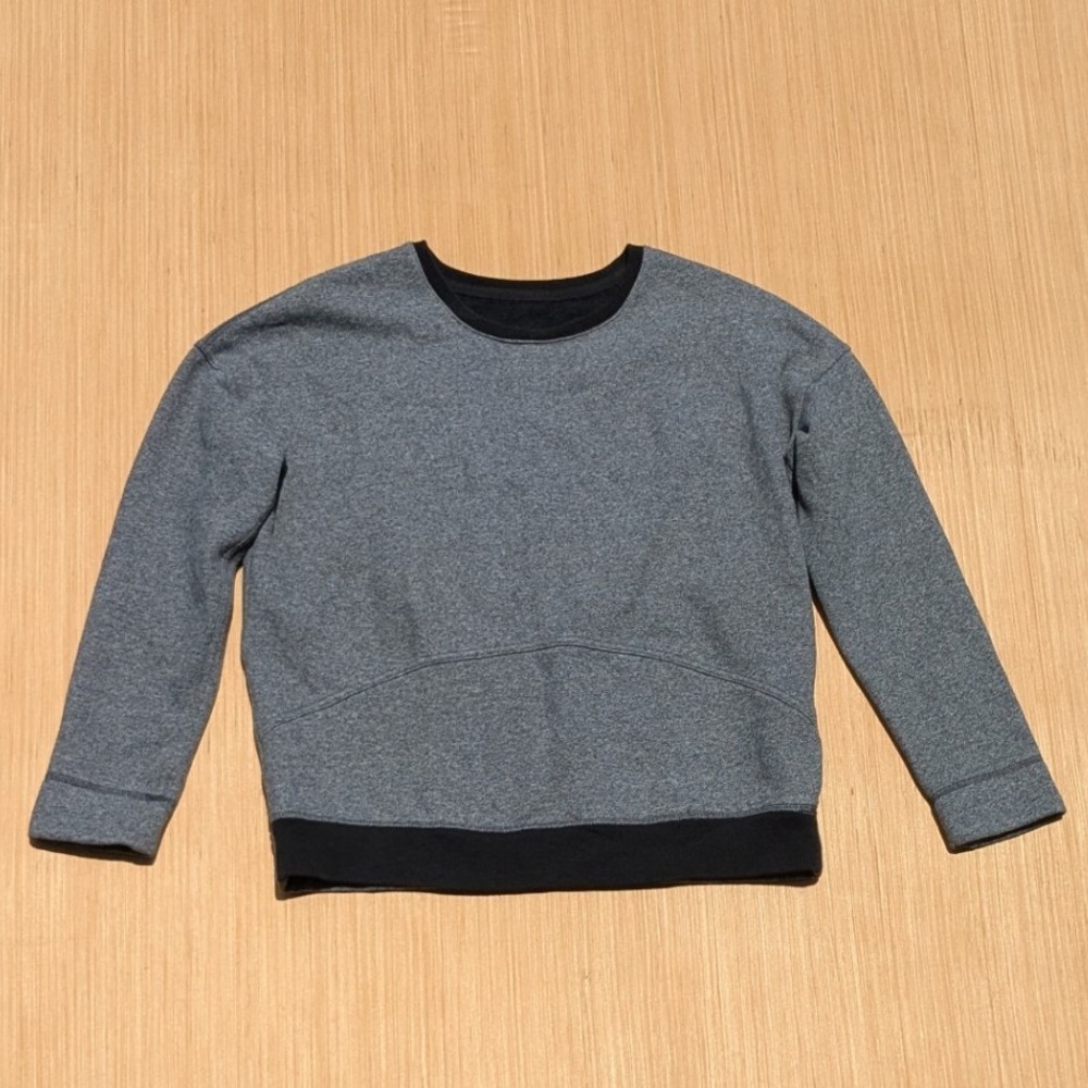 Lululemon Sweater Keep Up Crew Neck Athleisure Women 8 Heathered Speckled‎ Black